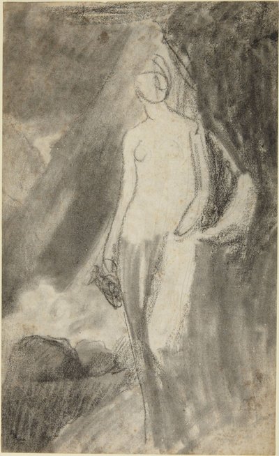 Estudio de retrato de una mujer de pie de George Romney