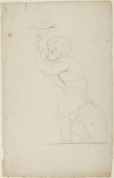 Putto con una antorcha en la mano de George Romney