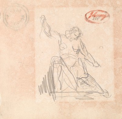 Figura sentada con un brazo levantado de George Romney