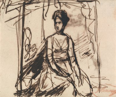 Mujer sentada, posiblemente la señora Harris de George Romney