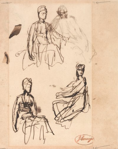Mujer sentada: Tres estudios de George Romney