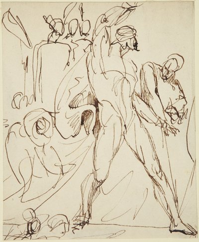 Boceto del personaje de Macbeth en la escena del banquete de la obra «Macbeth» de George Romney