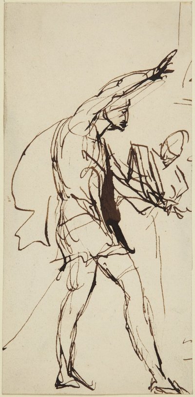 Boceto del personaje de Macbeth en la escena del banquete de la obra «Macbeth» de George Romney