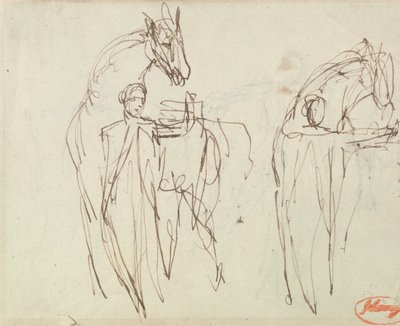 Bocetos para un hombre con un caballo de George Romney