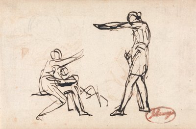 Figura de pie amenazando a una madre y su hijo de George Romney