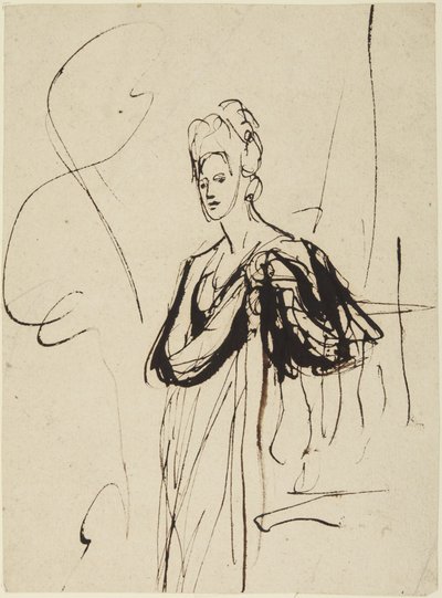 Figura femenina de pie, de medio cuerpo de George Romney