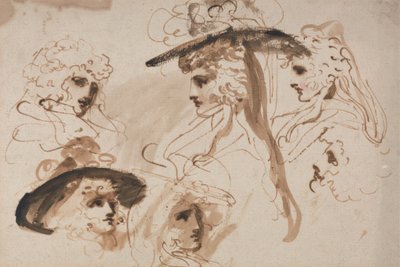 Estudios para la cabeza de una dama (Estudios de la cabeza de una mujer) de George Romney