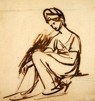 Estudio para un retrato de una dama, sentada de George Romney