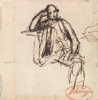 Estudio para un retrato de un hombre sentado de George Romney