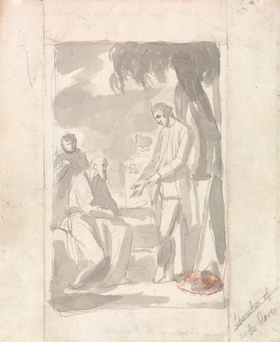 Estudio para el retrato del comandante Thomas Pearson y el brahmán de George Romney