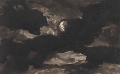 Estudio de un cielo nublado por la luna de George Romney