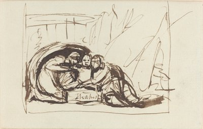 El infante Shakespeare amamantado por la comedia y la tragedia de George Romney