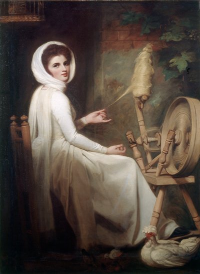 La hilandera Lady Emma Hamilton en la rueca de George Romney