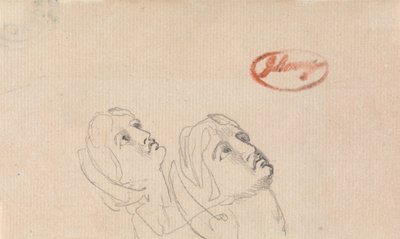 Dos cabezas mirando hacia arriba de George Romney