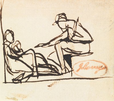 Dos figuras sentadas de George Romney