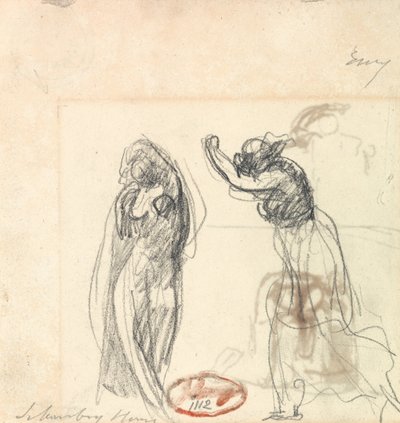 Dos bocetos de figura femenina de George Romney