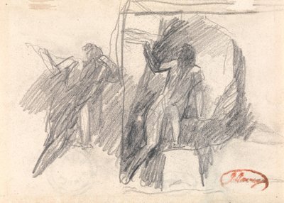 Dos bocetos de una figura medio arrodillada de George Romney