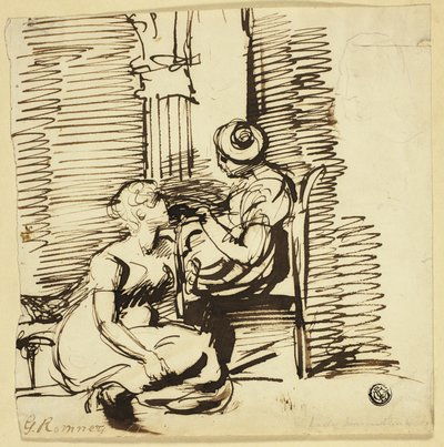 Dos mujeres en Interior de George Romney