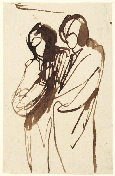 Dos figuras de pie de George Romney