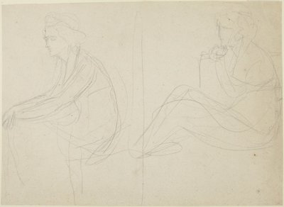 Dos estudios de una mujer sentada de George Romney