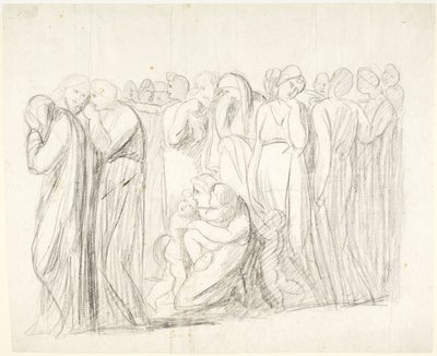 Mujeres y niños llorando: boceto para «La acusación de Susana»; Verso: estudios de figuras de George Romney