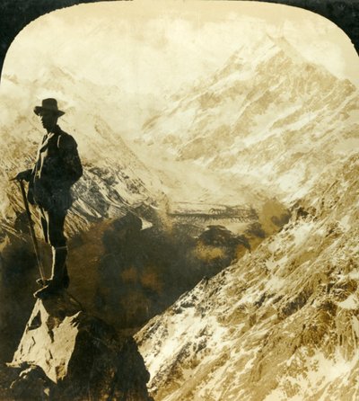 Monte Cook y la Cabeza del Glaciar Hooker, Nueva Zelanda de George Rose
