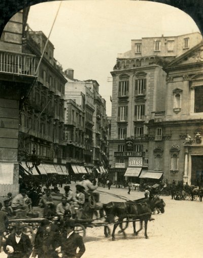 Plaza e iglesia de San Ferdinando, Nápoles, Italia, c1909 de George Rose