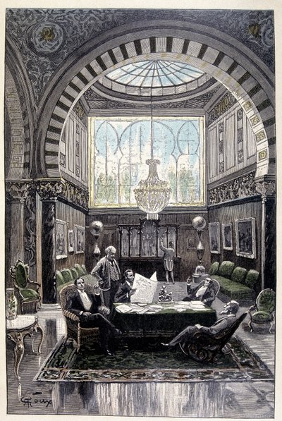 Era un lugar de conversación muy cómodo (página 34) en “Testamento de un excéntrico” de Jules Verne de George Roux