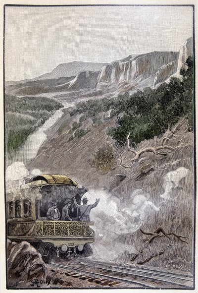 Era tan hermoso como el Parque Nacional de Wyoming (página 285) en “El Testamento de un Excéntrico” por Jules Verne de George Roux