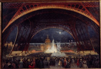 Fiesta nocturna en la Exposición Universal de 1889 bajo la Torre Eiffel París, Museo Carnavalet de George Roux