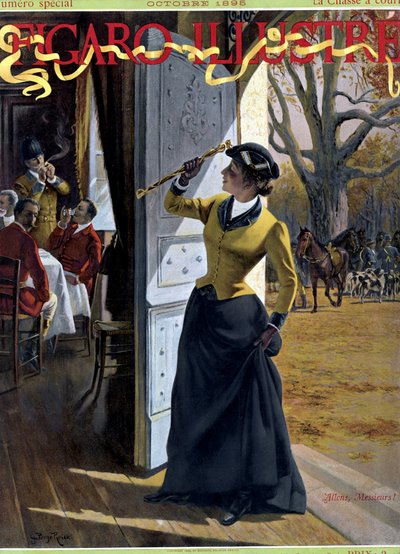 Joven mujer llamando a los cazadores de George Roux