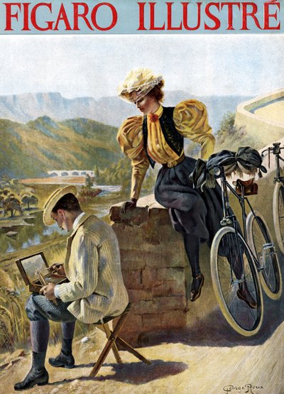 Joven mujer observando a un hombre de George Roux