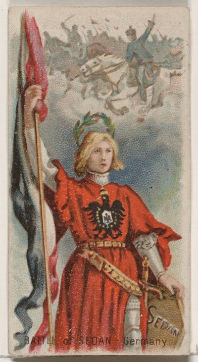 Batalla de Sedán, Alemania, de la serie Holidays N80 para cigarrillos Duke, 1890 de George S. Harris and Sons