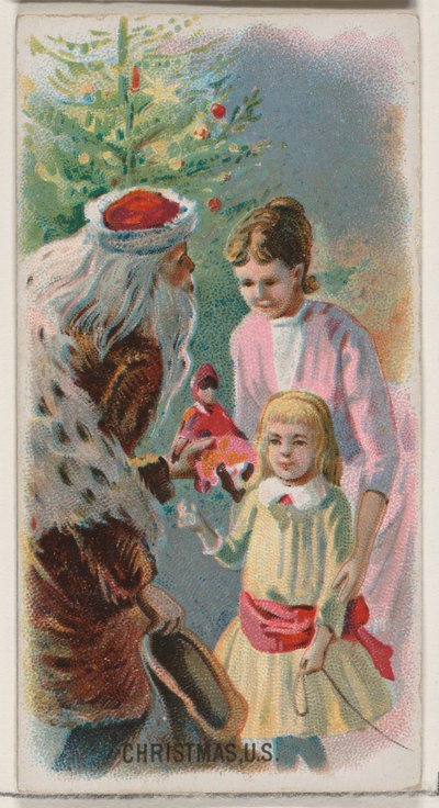 Navidad, Estados Unidos, de la serie de Fiestas N80 para cigarrillos de la marca Duke, 1890 de George S. Harris and Sons
