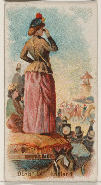 Día del Derby, Inglaterra, de la serie de vacaciones N80 para cigarrillos marca Duke, 1890 de George S. Harris and Sons