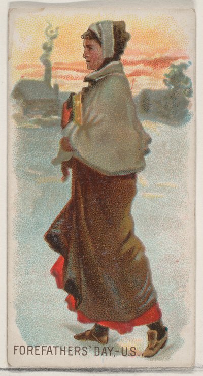 Día de los antepasados, Estados Unidos, de la serie Holidays N80 para cigarrillos marca Duke de George S. Harris and Sons