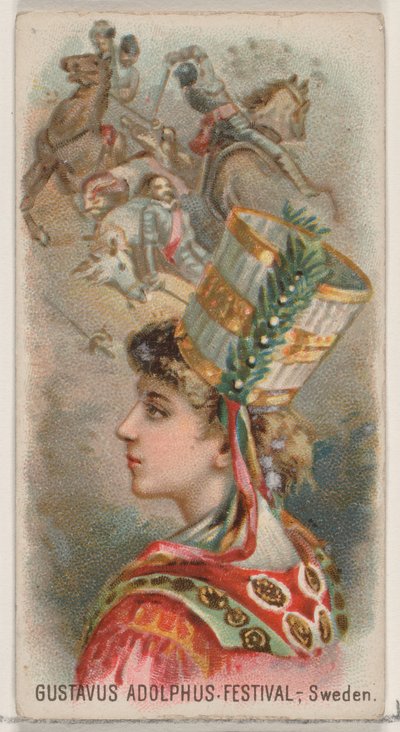 Festival de Gustavo Adolfo, Suecia, de la serie de Fiestas N80 para cigarrillos Duke, 1890 de George S. Harris and Sons