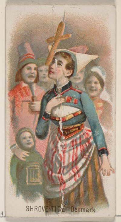 Carnaval, Dinamarca, de la serie Holidays N80 para cigarrillos marca Duke de George S. Harris and Sons