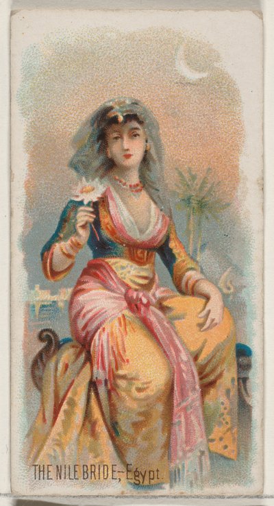 La Novia del Nilo, Egipto, de la serie Holidays N80 para cigarrillos marca Duke, 1890 de George S. Harris and Sons