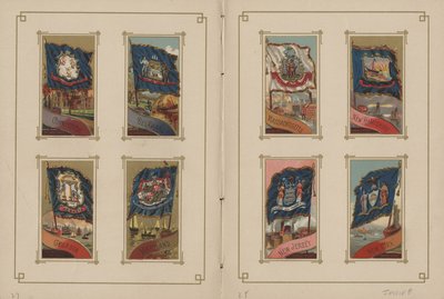 Banderas de todas las naciones y los Estados Unidos de América - Páginas 27 y 28, 1887 de George S. and Sons Harris