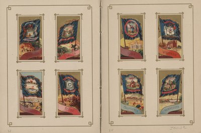 Banderas de todas las naciones y los Estados Unidos de América - Páginas 33 y 34, 1887 de George S. and Sons Harris