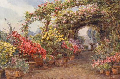 Jardines italianos: Una terraza florentina (litografía en color) de George Samuel Elgood