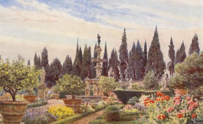 Jardines de Italia: Villa Reale di Castello (litografía en color) de George Samuel Elgood