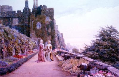 La terraza en el castillo de Berkeley, Gloucestershire de George Samuel Elgood