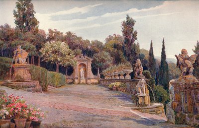 Terraza superior, Villa Imperiale, Génova, 1900 de George Samuel Elgood