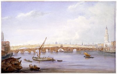 Puentes de Londres viejo y nuevo, Londres de George Scharf