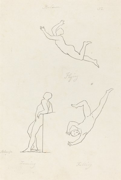 Inclinado, volando y cayendo de George Scharf after John Flaxman