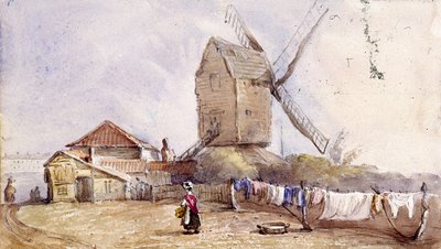Un molino de viento en Blackheath, Greenwich, Londres, 1833 de George Shepheard