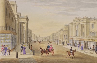 Regent Street, mirando al norte desde Hanover Street, c.1830 de George Shepherd