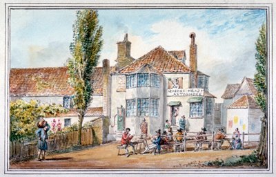 La cabeza de la reina y la posada de la alcachofa, Regents Park, Londres, c. 1810 de George Shepherd
